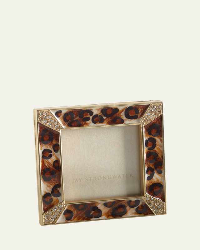 Leland Leopard Spotted Pave Frame, 2"